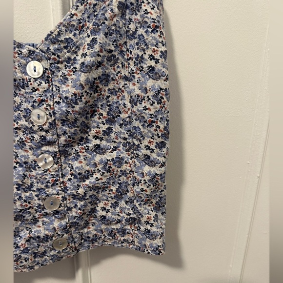 Abercrombie & Fitch Pleated Blue Floral Linen Blend Camisole Size XS Women’s - Picture 5 of 11